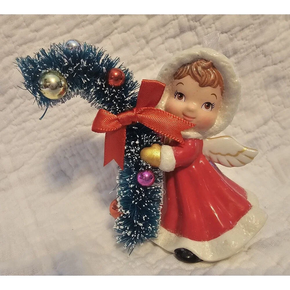 2023 HALLMARK RETRO VINTAGE ANGEL PORCELAIN RARE & HTF ORNAMENT- BRAND NEW!